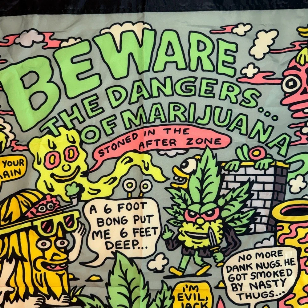 Killer Acid Beware The Dangers of Marijuana Wall Tapestry Banner Psychedelic Art